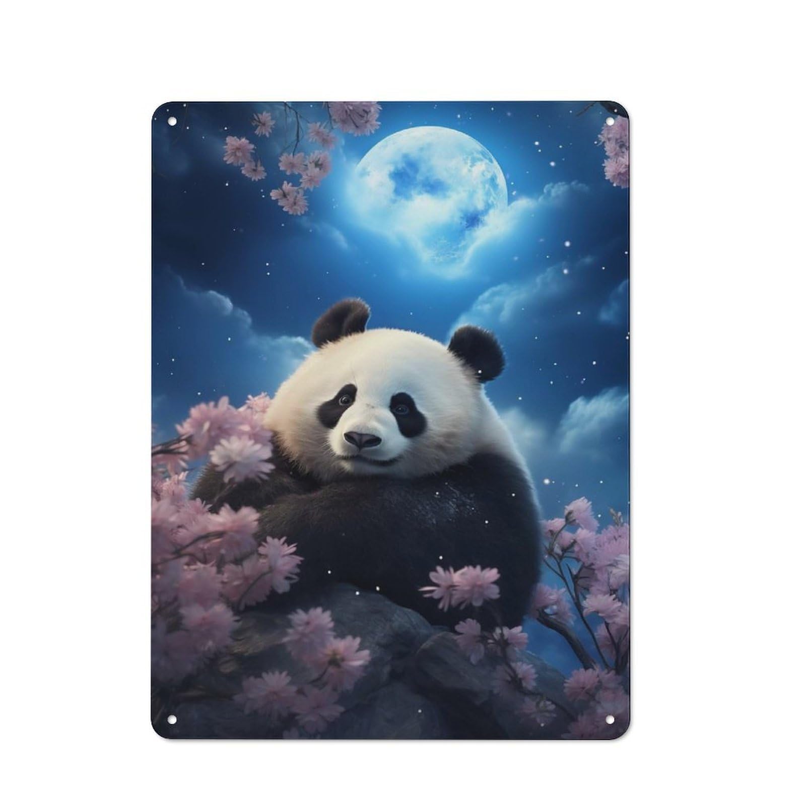 Junmoney Mystic Panda Retro Metal Sign 40X30cm Featuring For Hallway Wall, For Kitchen, Dining Room And Home Bar Wall Decor