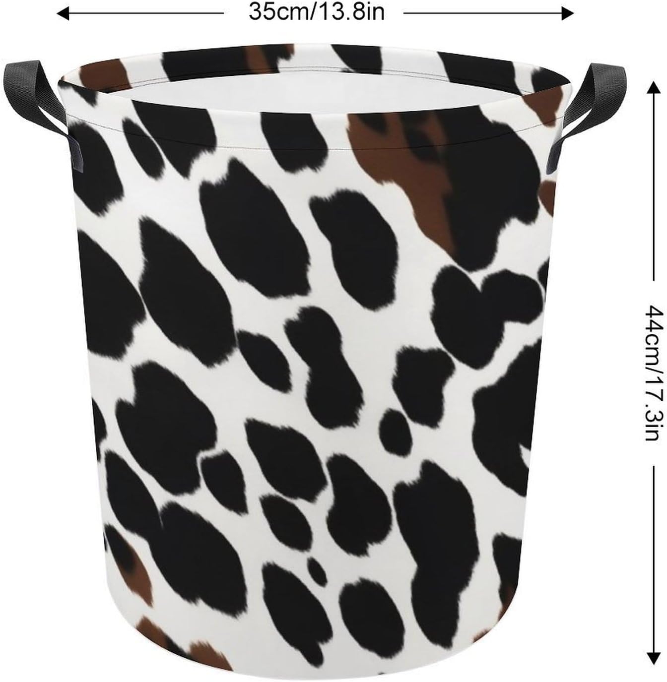 Laundry Basket Waterproof Laundry Hamper with Handles Foldable Dirty Clothes Hamper Animal Skin Cow Freestanding Laundry Bag Organizer Tall Storage Basket for Bedroom Bathroom Decor