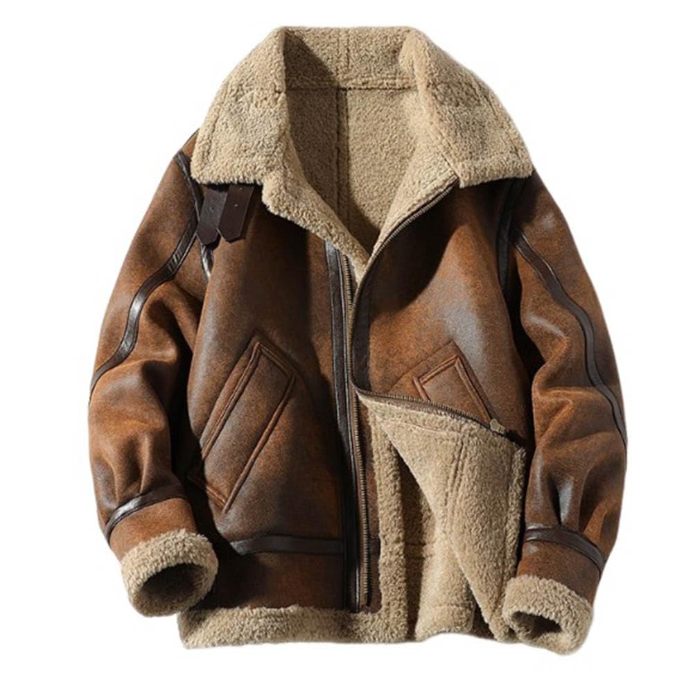 Amazon.co.jp: ボアジャケット フェイクムートンジャケット B-3 メンズ