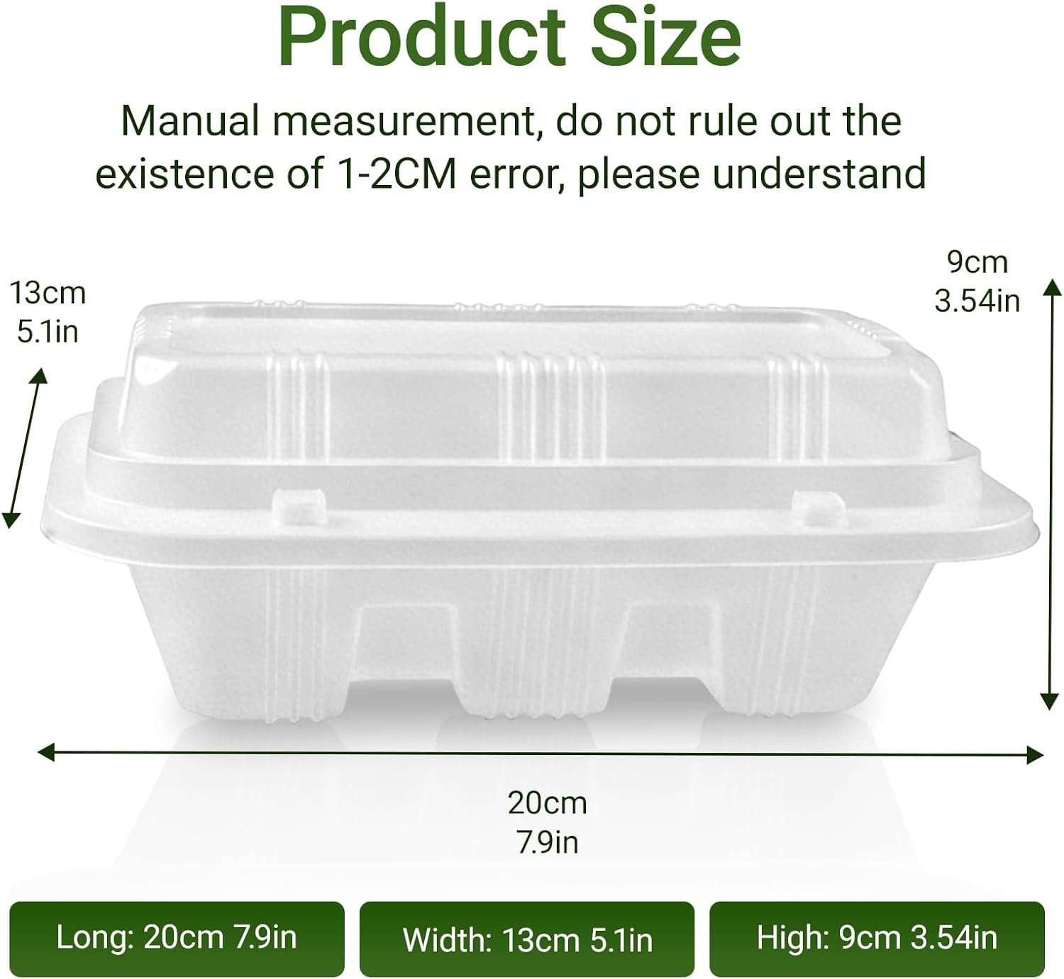 50PK Street Taco Holders, Disposable Taco Holders Box with Lids, 2-Burrito Clamshell Box BPA Free for Taco Bar Supplies, Microwave Safe 3 Dividers Dust-Proof Taco Plates