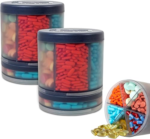 Monster - Dispensador de píldoras, medicamentos, medicamentos, contenedor portátil desmontable para viajes, caja de almacenamiento de vitaminas,