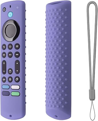 6.2 Inch Silicone Remote case for 2023 Fire TV Stick 4K Max 2nd/Fir TV Omni Series/FireTV 4-Series Remote,Toshiba/Insignia FirTV Remote Cover with LanyardLavender Grey