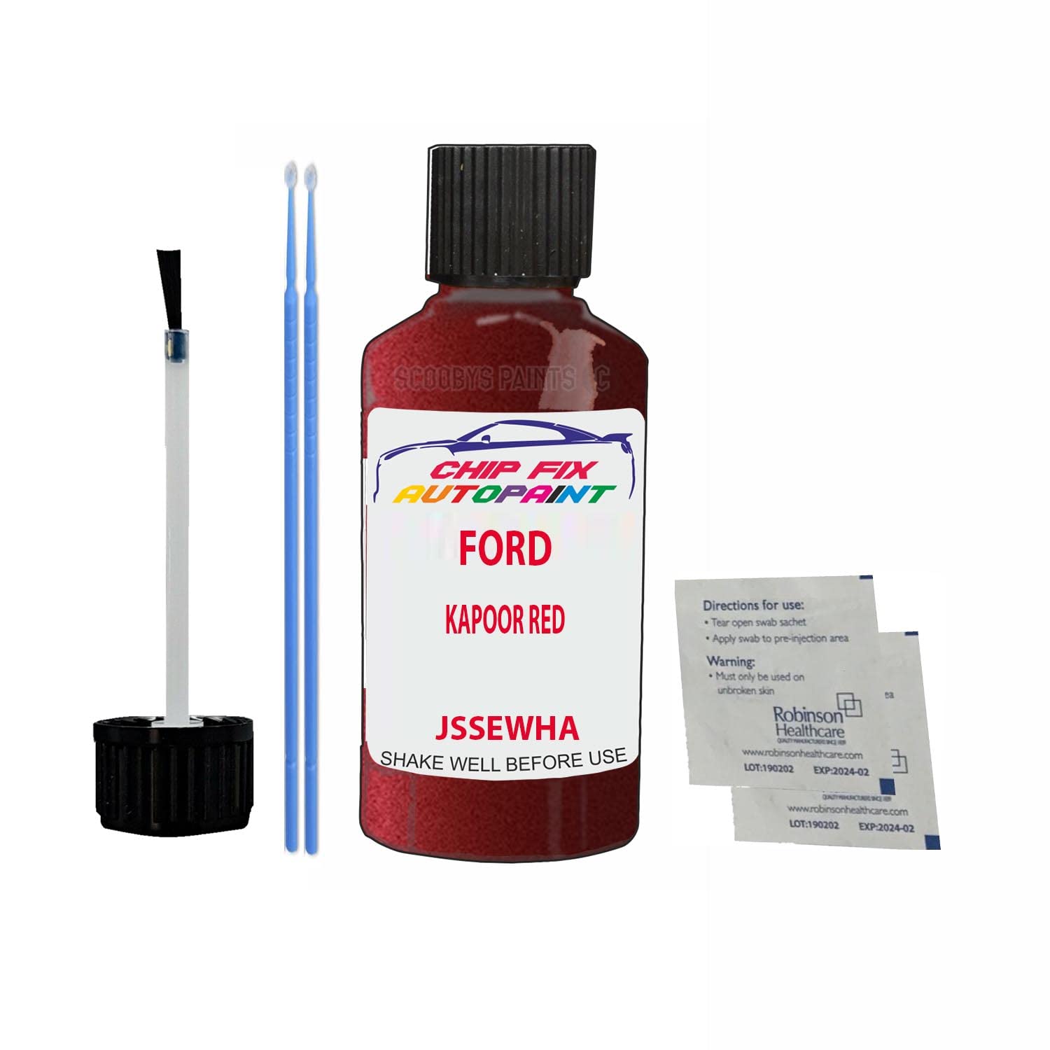 Scoobys Paints Back In The Mix Kapoor Red Touch Up Paint For Ford Transit Van Jssewha 2019-202230Ml Bottle Brush Scratch Stone Chip Repair Pen