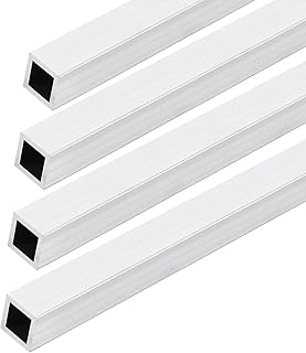 DMiotech 4Pack (25mm x 25mm x 3.2mm) 6061 Aluminum Square Tube 300mm Length Industry Metal Tubing for Machinery Frame Construction DIY Projects