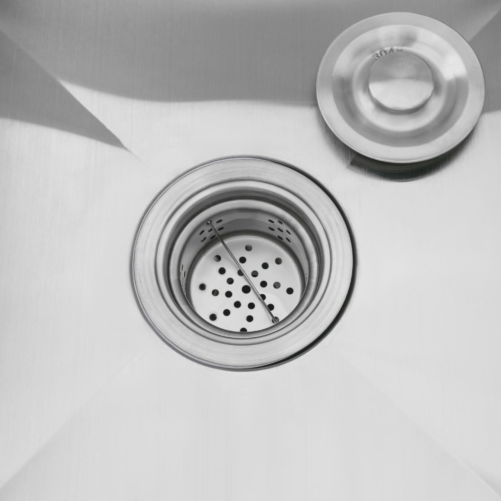 201 Fregadero de cocina independiente de acero inoxidable, fregadero de cocina con encimera y patas ajustables, 80 x 55 x 84 cm, fregadero profundo (35 x 35 x 20 cm) – 1 lavabo para garaje, gastro