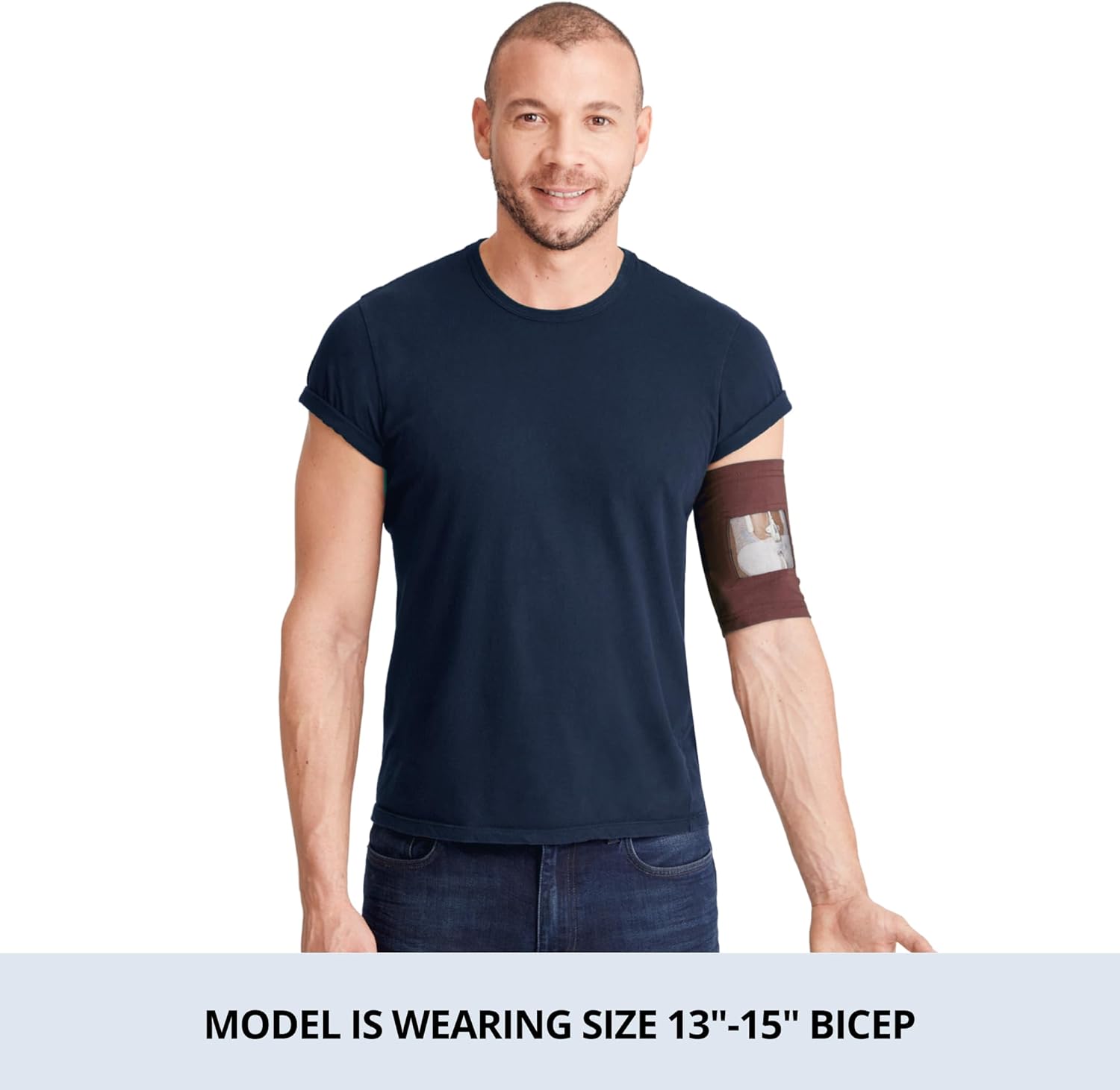 Care+Wear PICC Line Cover – Ultra-Grip PICC Line Sleeve for Upper or Lower Arm with Mesh Viewing Window, Provides Improved Comfort and Security for PICC Line Coverage