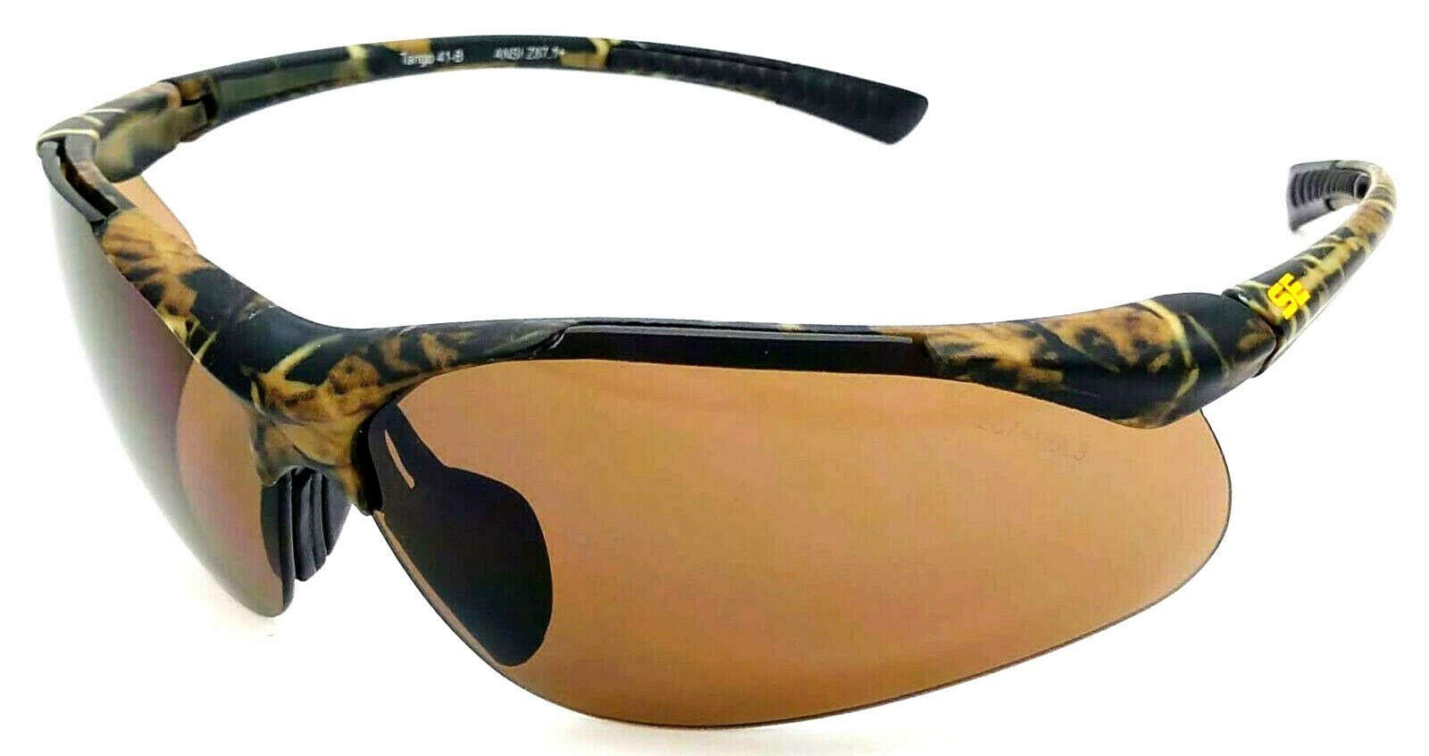 Shooter's Edge Tango Z87.1 Safety Shooting Glasses matte Camo frame w Brown lens