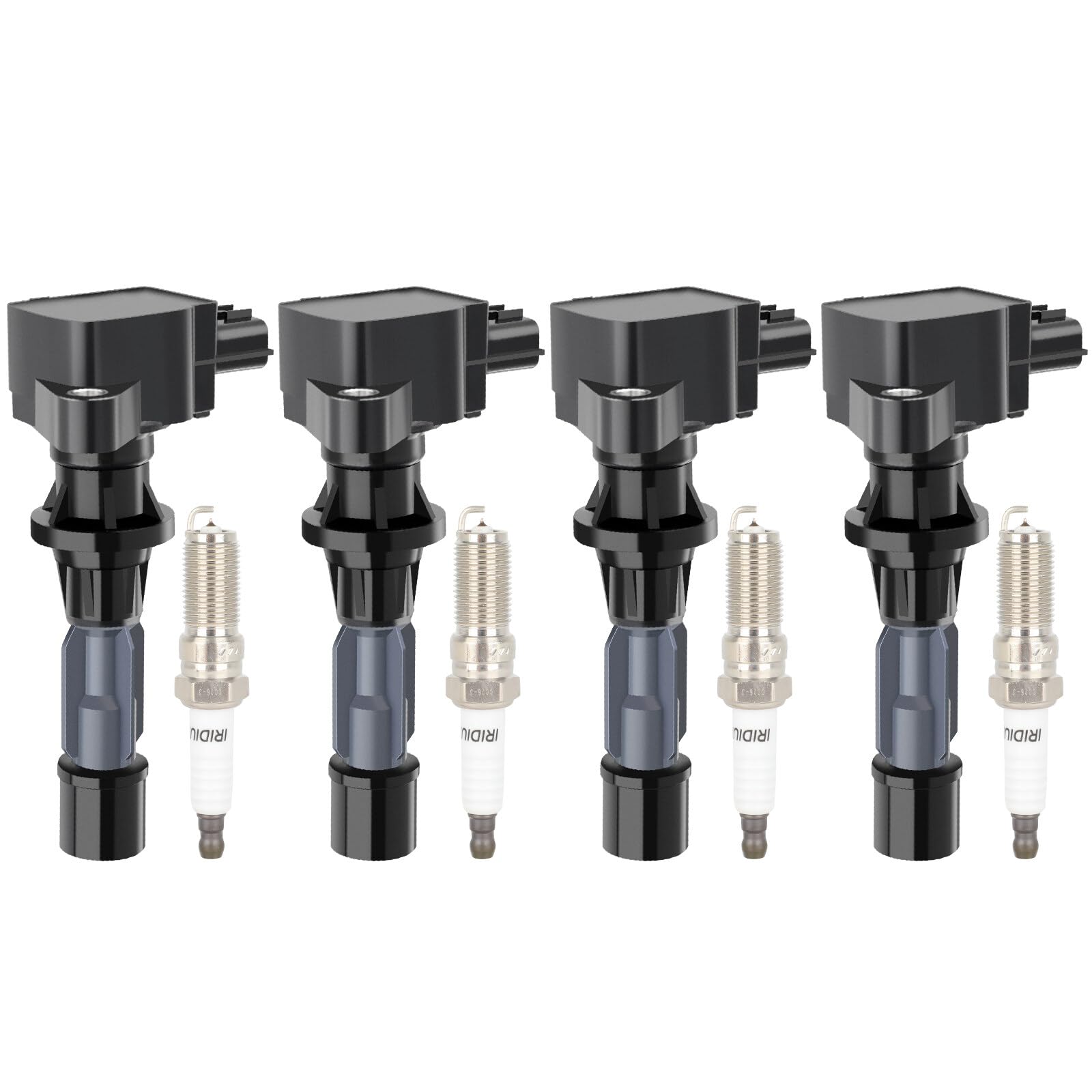 ECCPP UF540 4 ignition coils with 4 iridium Spark Plugs for Mazda 3 6 CX-7 MX-5 L4 2.0L 2.3L 2.5L C1683 UF540