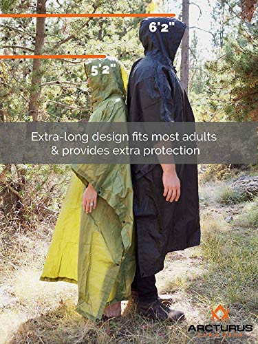Image of Arcturus Rain Ponchos | Adjustable Hood | Waterproof Ripstop Nylon | Great for Hunting, Fishing & Camping