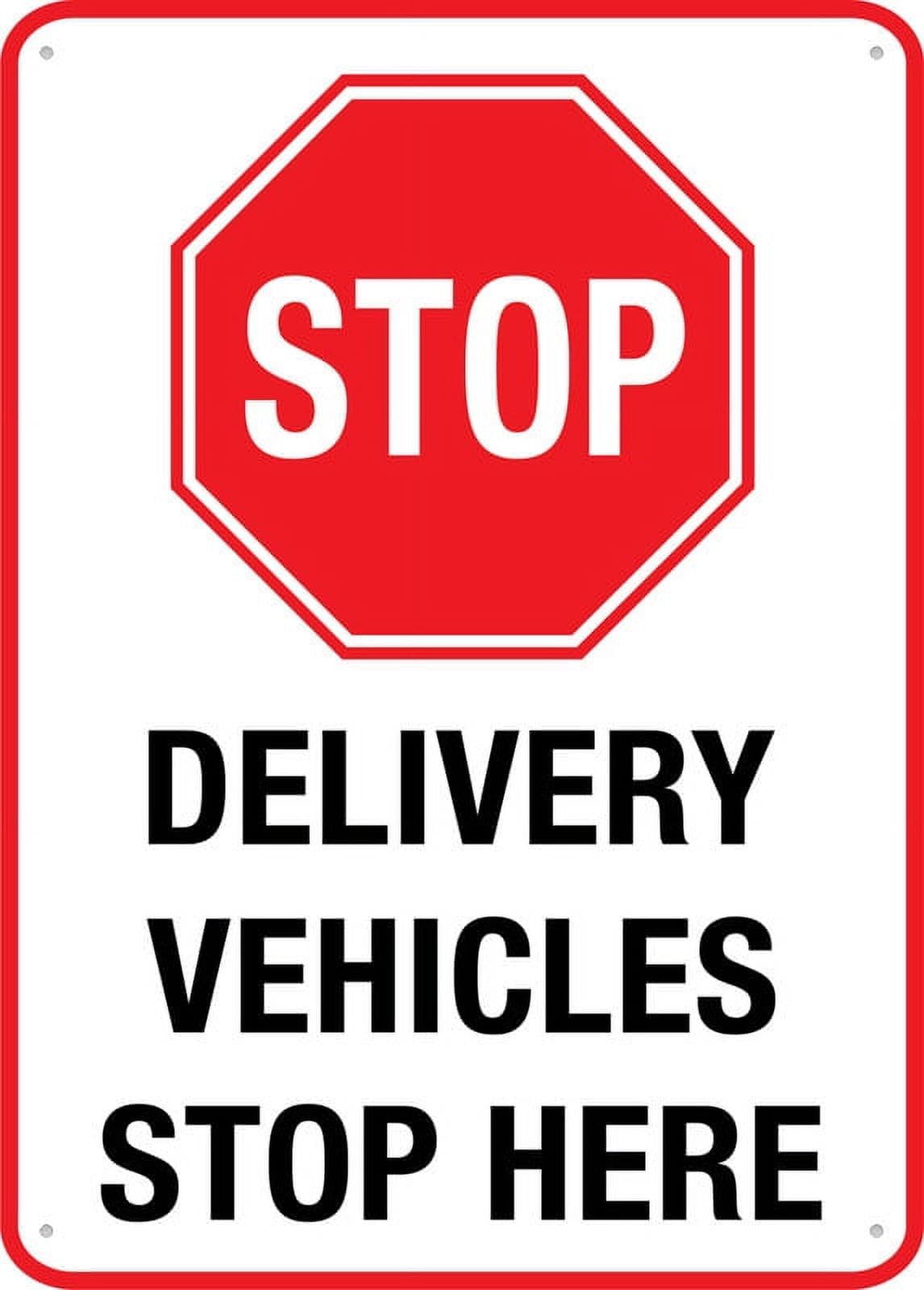 Stop Delivery Vehicles Stop Here Classics Wall Art for Cozy Decor for kitchen Cafe living Room Farmhouse Restaurant Chic Plaque Decorative Gifts Tin Sign 8x12 Inch
