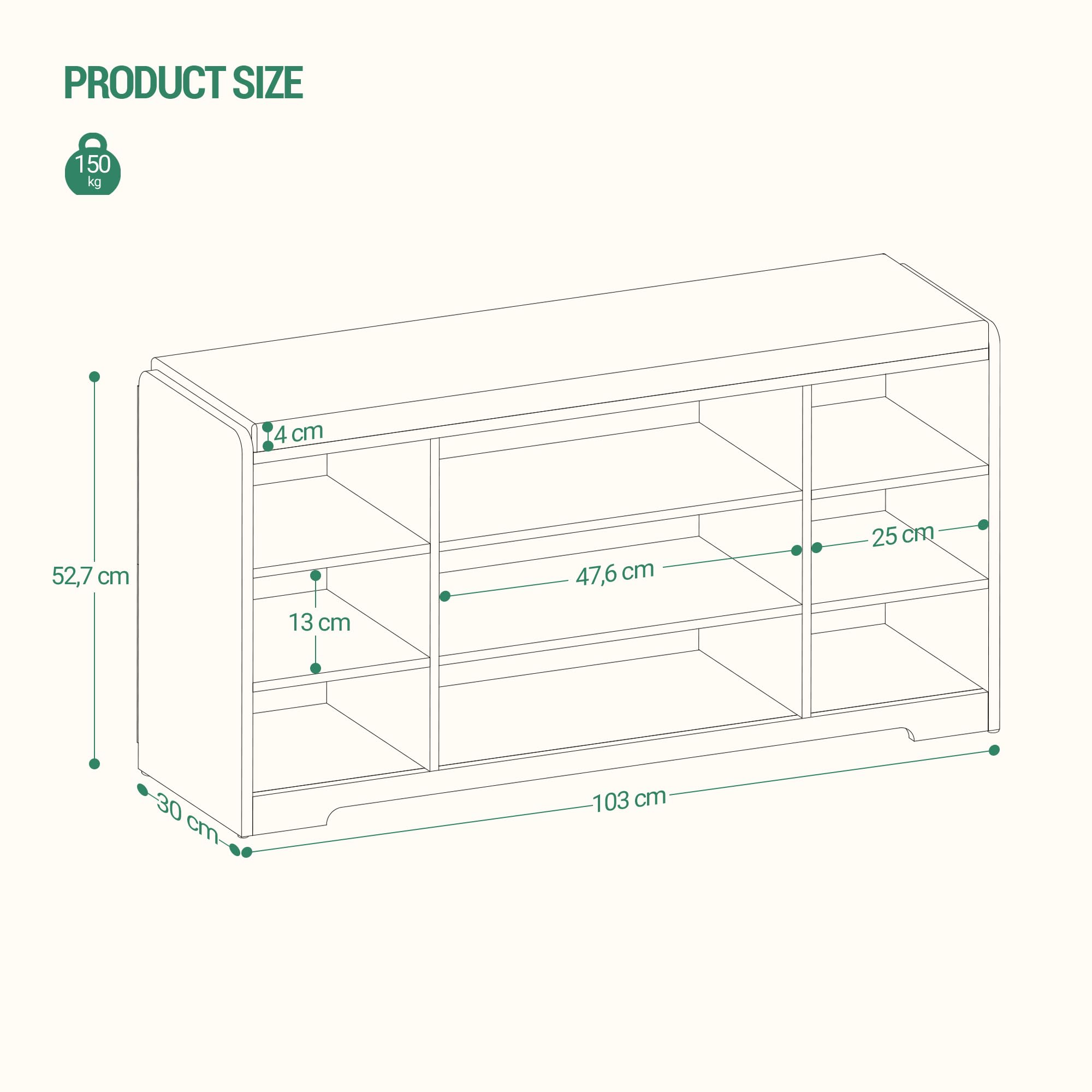 Hzuaneri Banco para Zapatos, Repisa para Zapatos, Armario de Almacenamiento, 9 Compartimentos, con Cojín, para Entrada, 30 x 103 x 52,7 cm, Roble Blanco SB10016GY | Mueble de almacenamiento de zapatos ajustable, asiento acolchado, para entrada, entrada, h