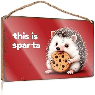 YFOK Front Porch Decor Farmhouse Sparta The Hedgehog'S Chocolate Chip Adventure Wooded Sign Hippie Decor Kitchen Wall Art(15X28CM)