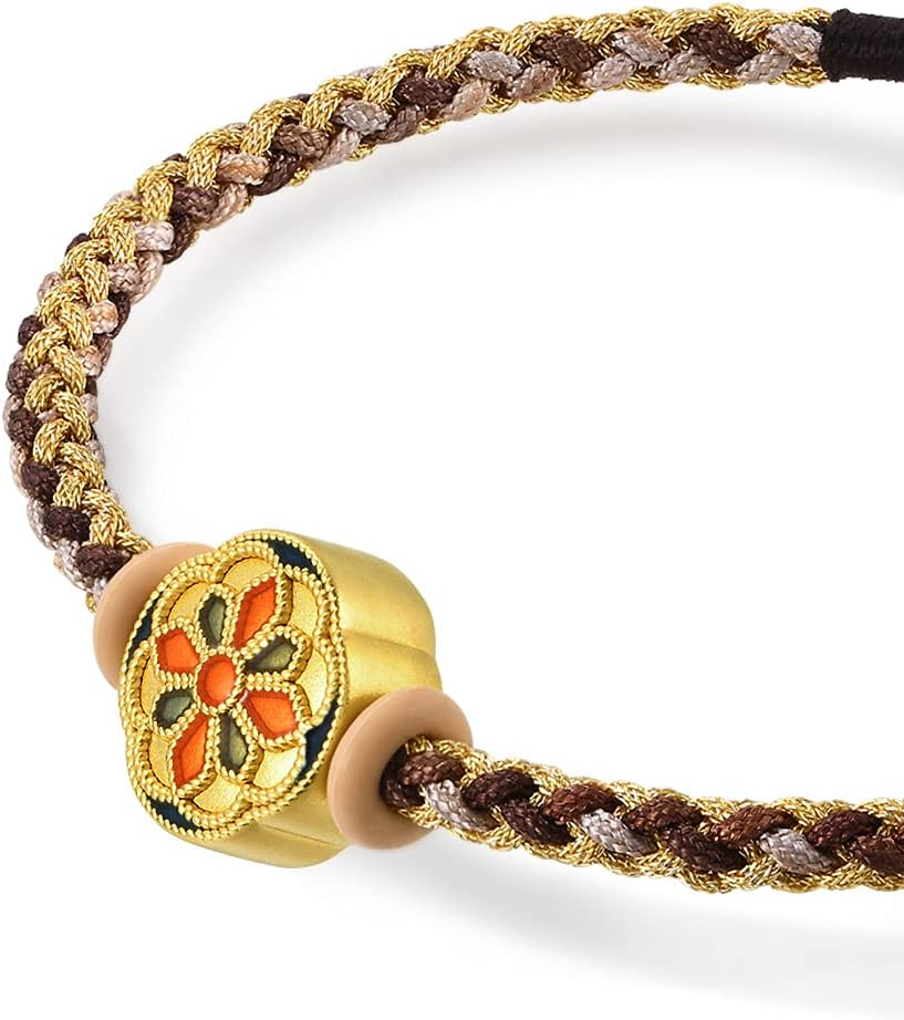 CHOW SANG SANG Cultural Blessings 999 24K Gold Blessing Bracelet for Women 92611B | 8.6 Inches, (22 CM)