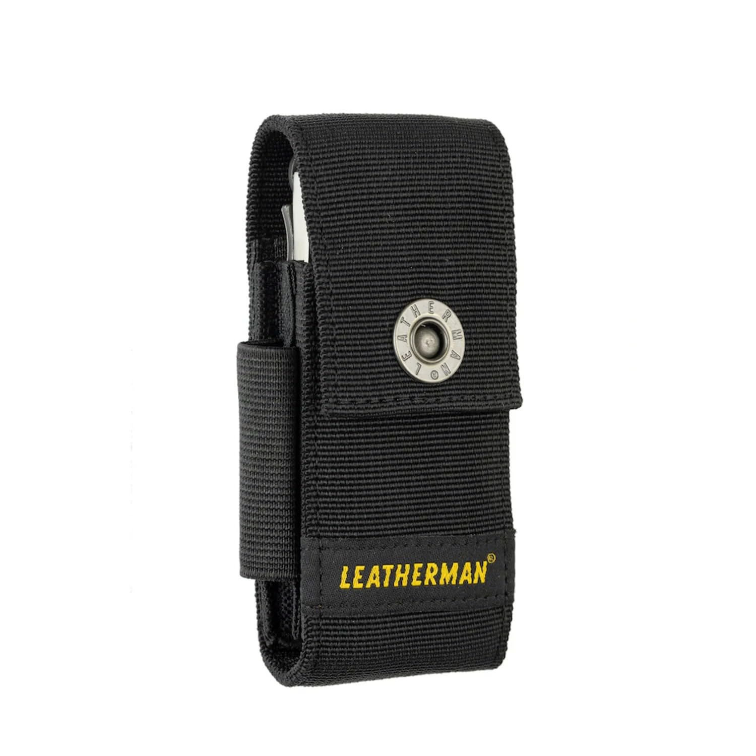 LEATHERMAN, Premium Nylon Snap Sheath with Pockets, Fits 4" to 4.5” Multi-Tools, Black, Medium