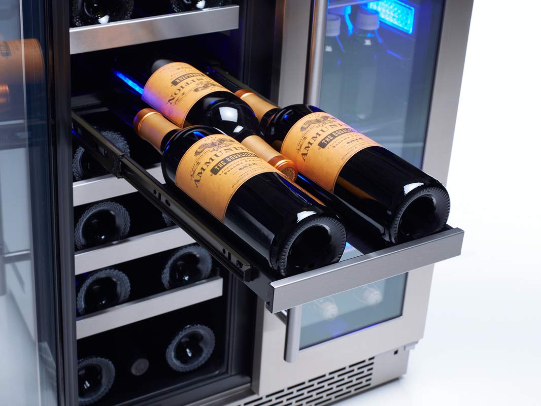 Zephyr PRWB24C32BG Presrv Dual Zone Wine & Beverage Cooler with Glass