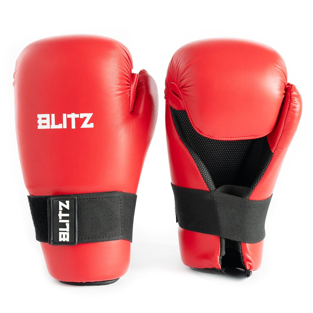 Blitz Semi Contact Open Palm Gloves - Red - Medium