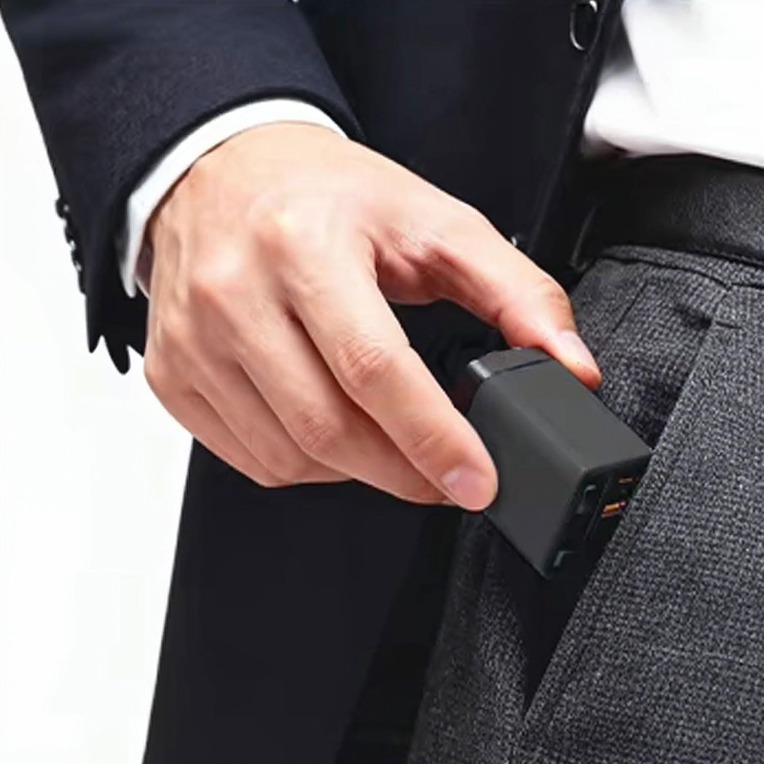 keepdrum GaN65 - Caricatore rapido USB a 3 porte, 65 Watt | Tecnologia GaN, 3 porte USB, 65 Watt di potenza, ricarica rapida
