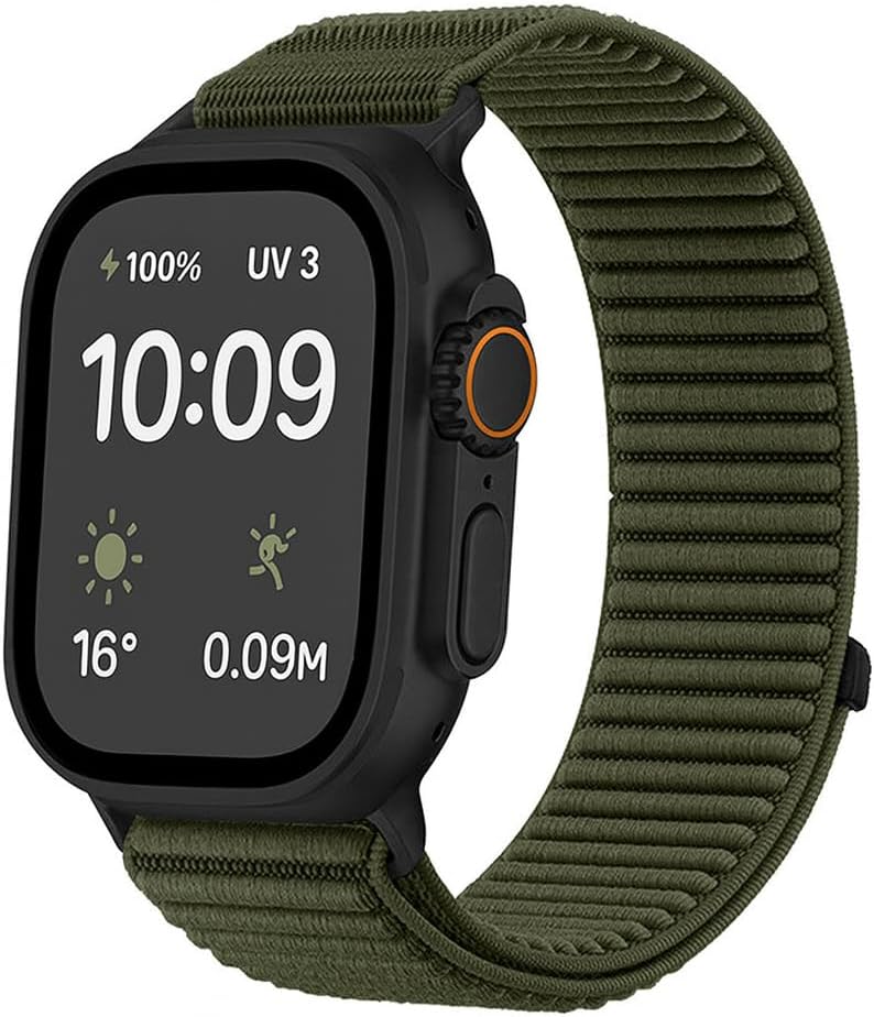 ZYGNAL Nylon Sport Loop Band Compatible with Apple Watch Ultra 2/1 (49mm), Series 10/9/8/7/6/SE (46mm 45mm 44mm), Breathable Twill Weave with Suede Core, Adjustable Strap for Men & Women