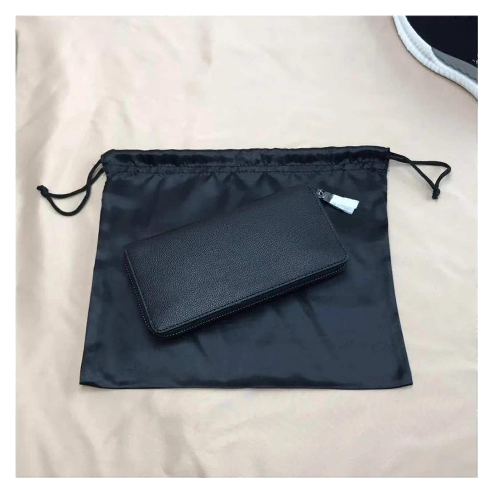 Bolsas Guardapolvo De Seda 2 bolsas de satén seda con cordón for el cuidado, reutilizables, for zapatos y viajes(Black,50x40cm)