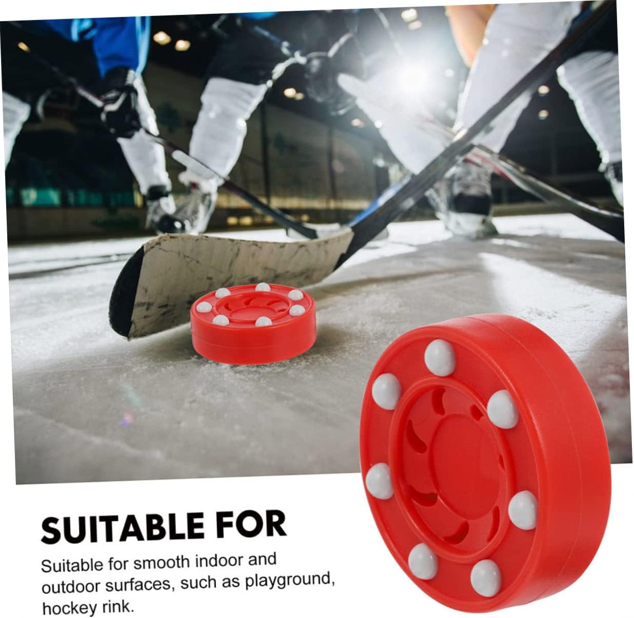 2pcs Professional Roller Hockey Puck Indoor Hockey Pucks for Training Game Balls for Practicing