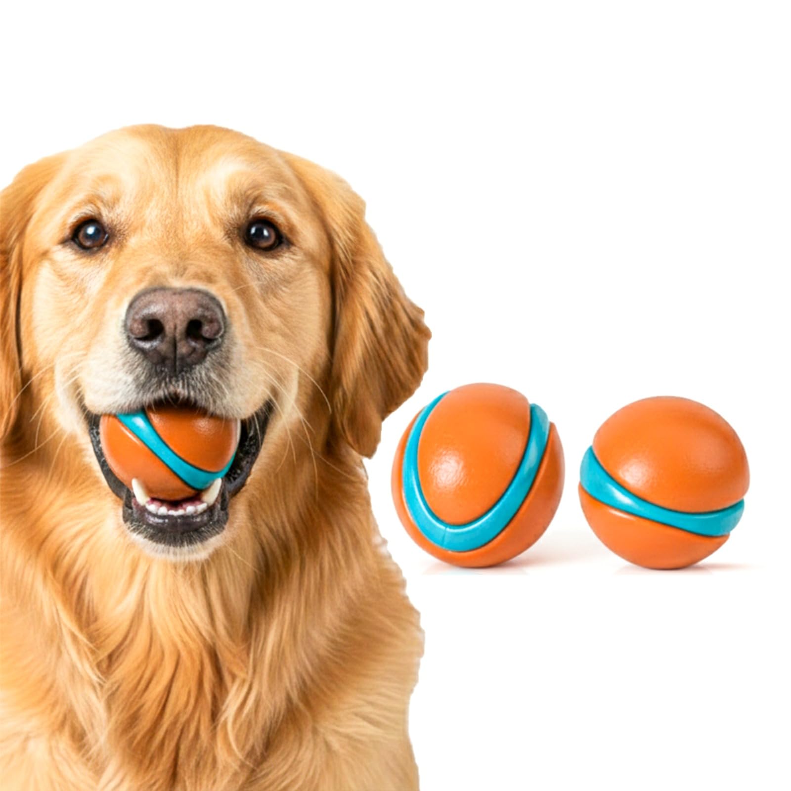 Evapure Dog Ball Toy, Durable Rubber Construction, Vibrant Colour, High Bounce, Easy To Clean, Portable And Lightweight, Indoor And Outdoor Use, Pack of 2