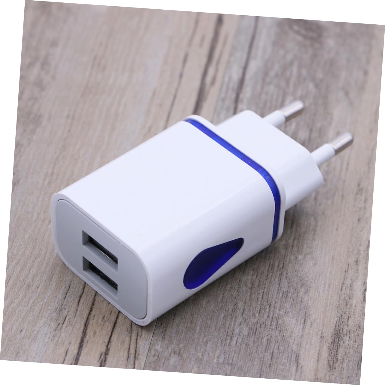 OSALADI 3pezzi Caricatore Forma Di Goccia Con Luce Led e Due Porte Usb Adattatore Da Parete Per Smartphone Blu Per Viaggi e Uso Quotidiano