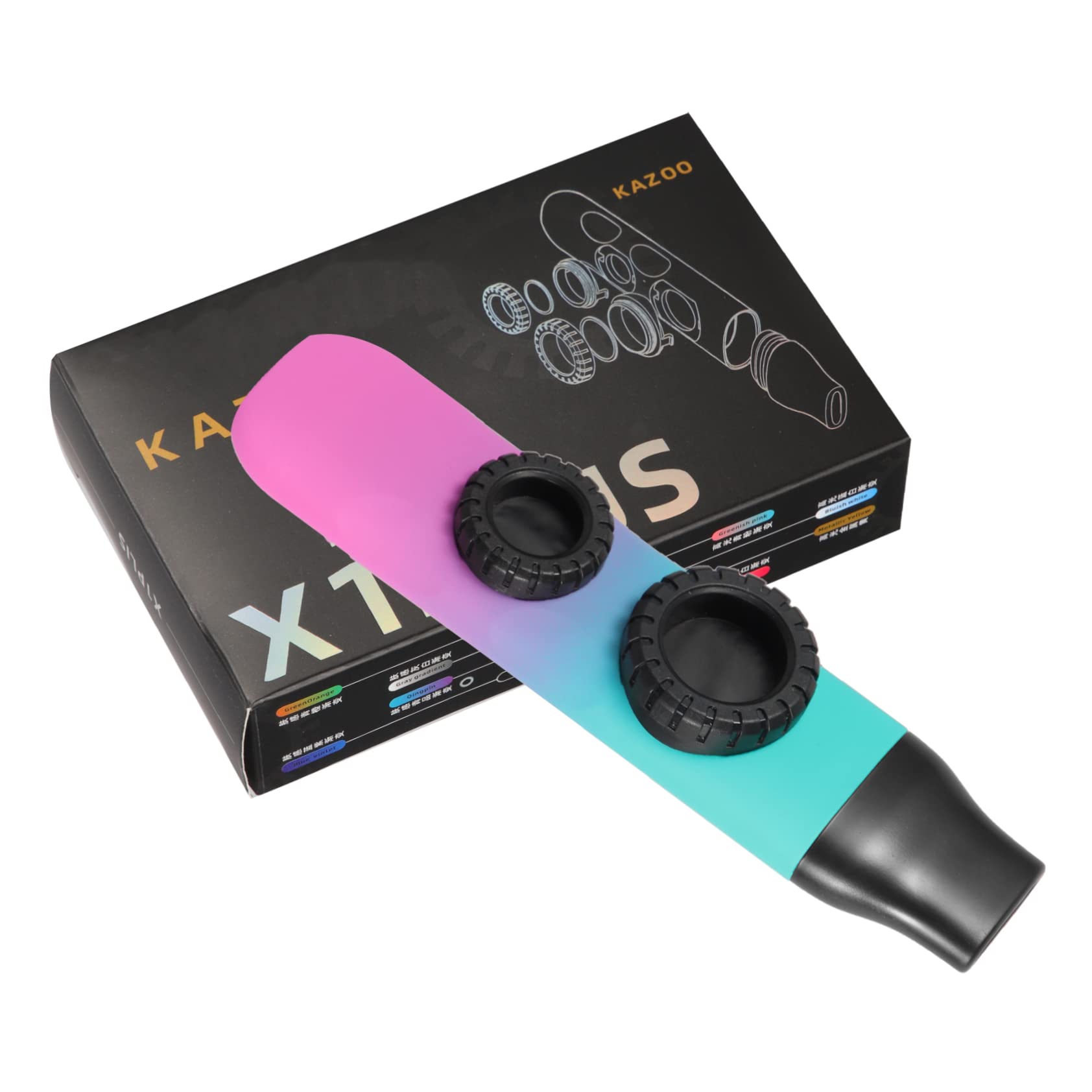 TOGEVAL Two-hole Kazoo Party Toy Musical Instrument for Boys and Girls Adults Adjustable Tone Portable Kazoo Case