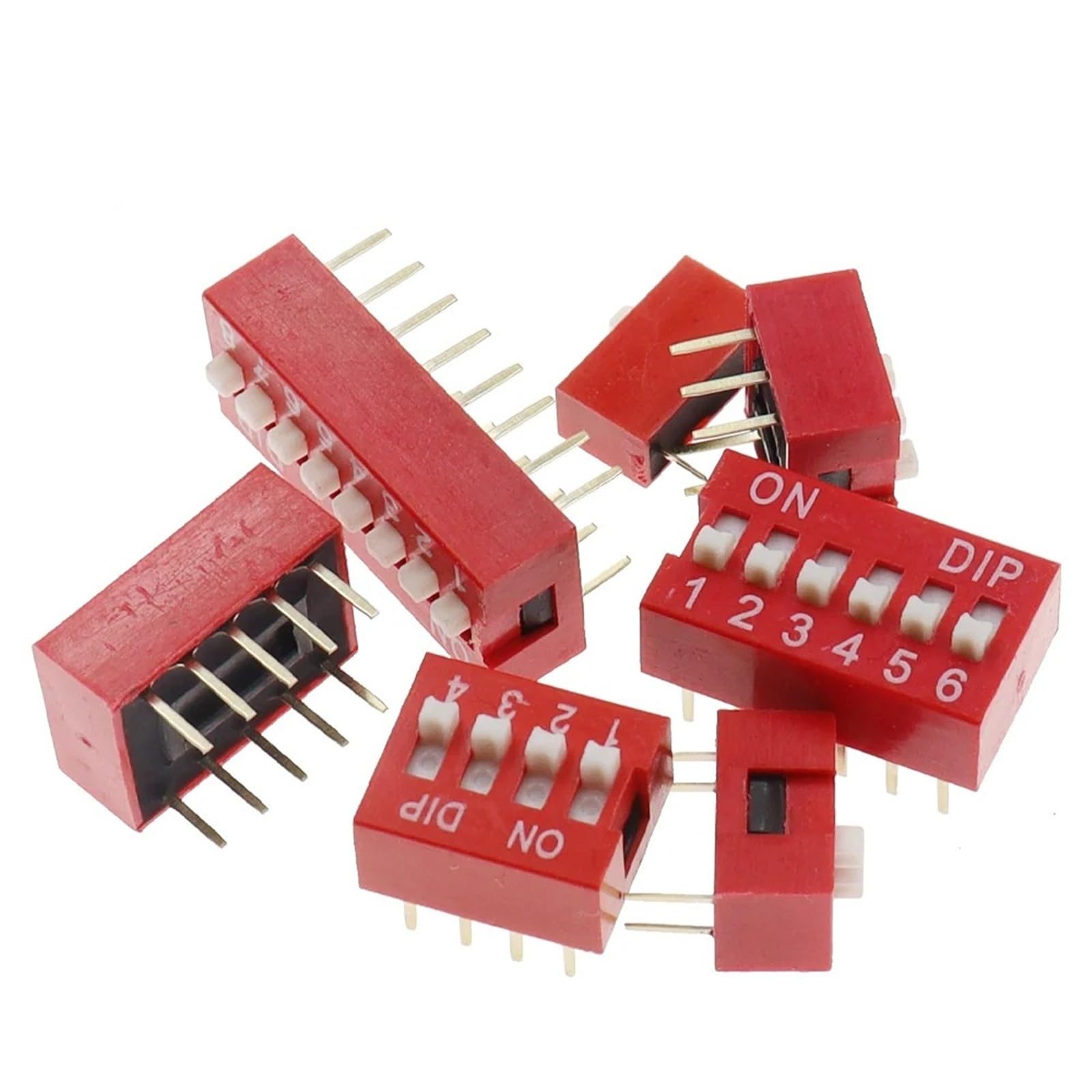 Interrupteur à bascule rouge et kit mixte DIP switch pour prototypage - 7