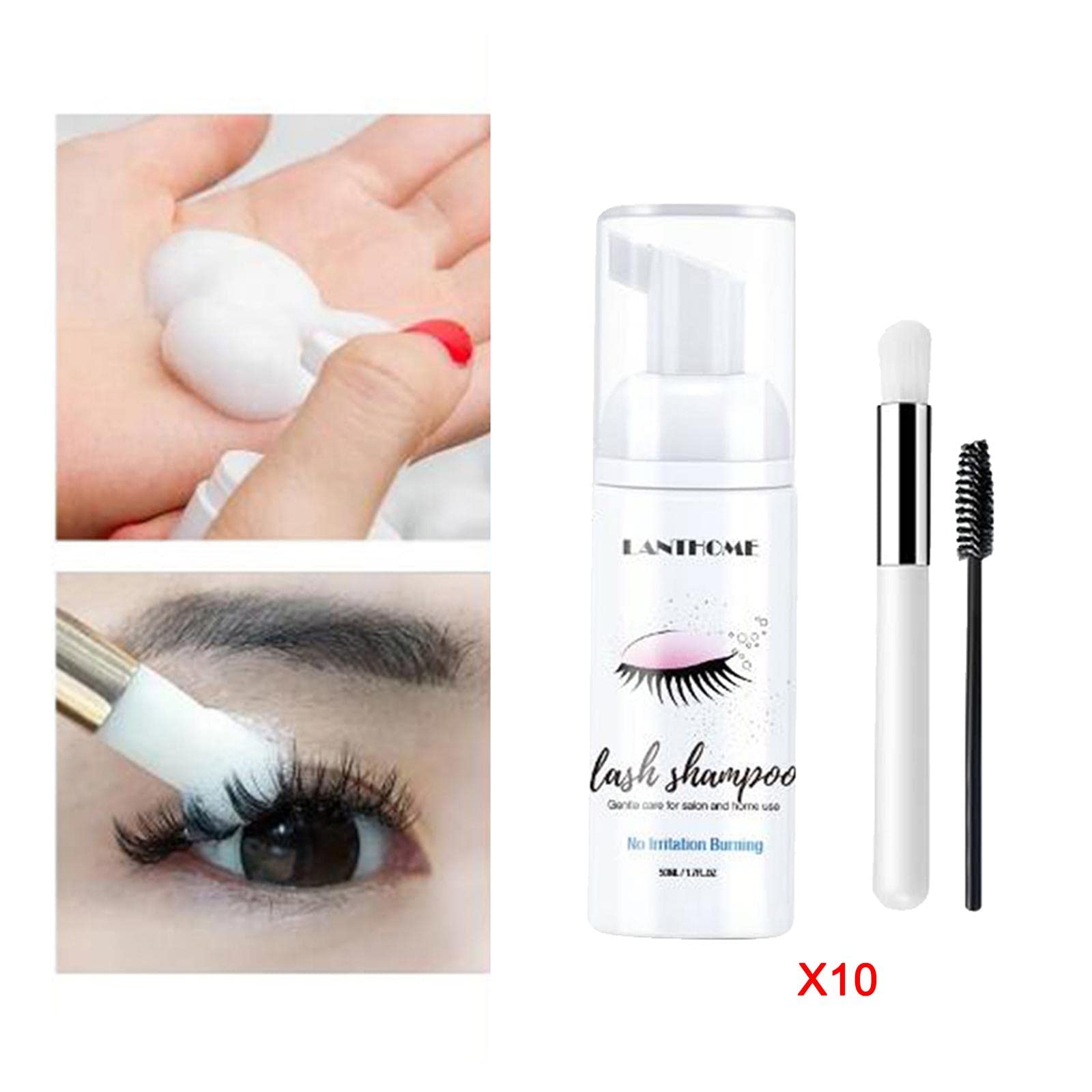 10x Extension de Cils Shampoing Mousse Nettoyante Nettoyant Doux Naturel