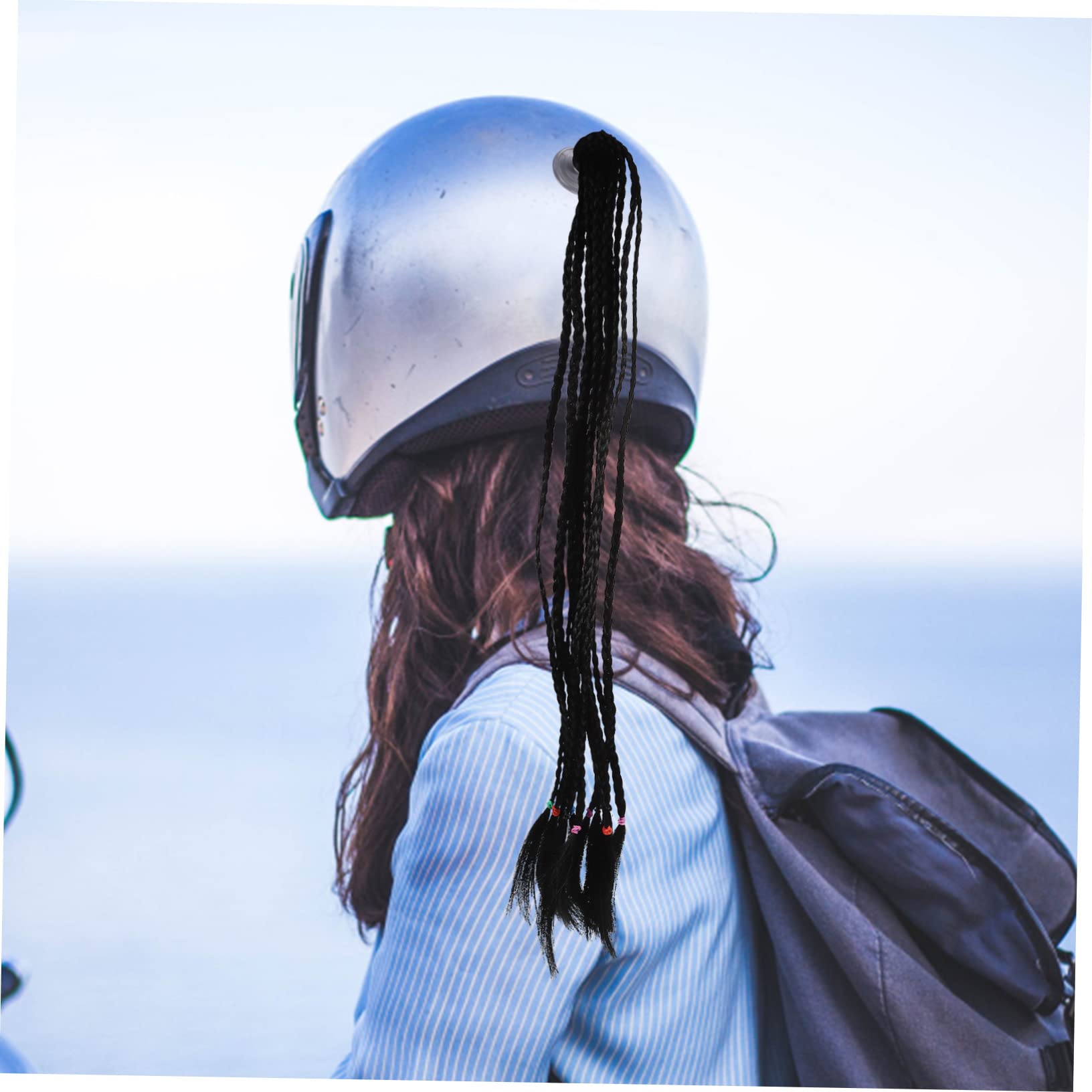 SOLUSTRE 3pièces Casque Décoratif avec Tresse De Queue De Cheval à Ventouse pour Et Ski Accessoire pour Adultes Plusieurs