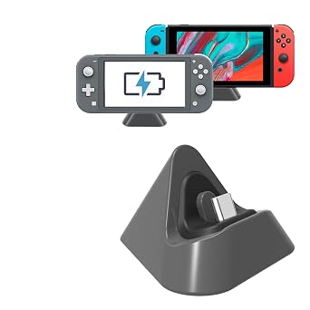 Charging Dock for Nintendo Switch Lite, Charging Stand Station Compatible with Nintendo Switch Gray