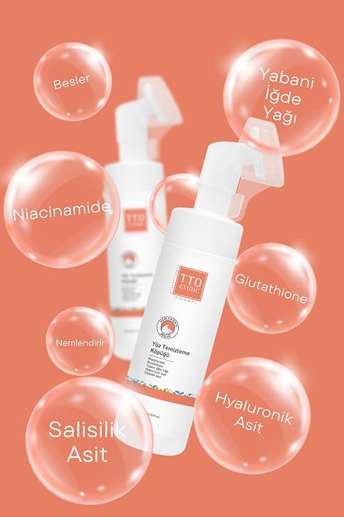 TTO Clınıc Yüz Temizleme Köpüğü 200 Ml Akneli Rozalı Kılcal Damarlı Ciltler(Çay Ağacı Yağı, Aha, Bha)