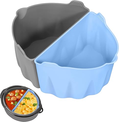 TUSEASY Revestimientos para olla de cocción lenta compatibles con olla de cocción lenta ovalada de 6 a 7 cuartos de galón, inserto divisor de