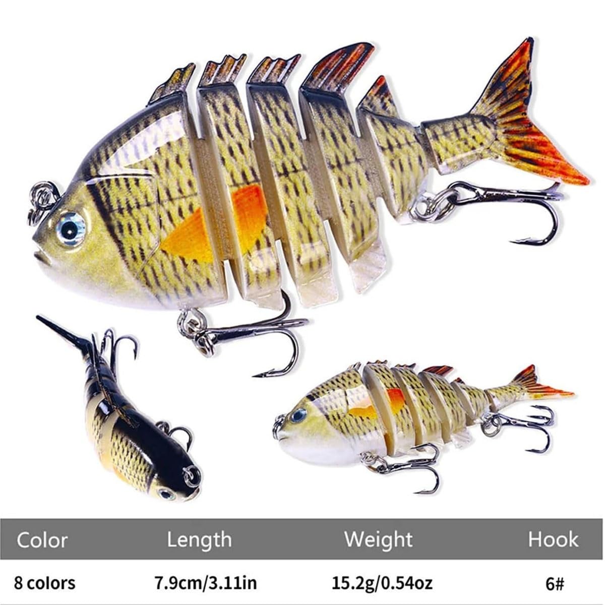 Micro Jointed Swimbait, 2 Inch, Fishing Lures for Freshwater and Saltwater, Lifelike Swimbait for Bass Trout Crappie Walleye Pike, Slow Sinking Lures Suitable for All Kinds of Fish(Color:4PC-C) : Sports