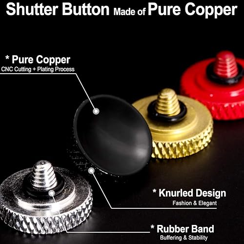 Miniatura 5 de Botón del obturador de la cámara (paquete de 2)  negro de lujo y delicado botón de liberación suave del obturador