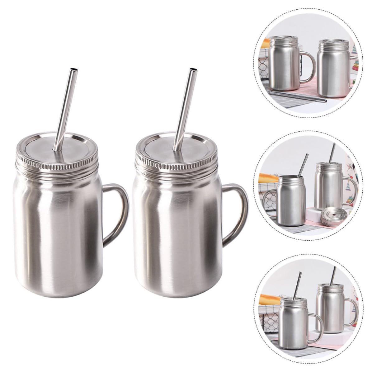 Sosoport Acciaio Barattolo 2 Inossidabile 500ml Mason in Pezzi