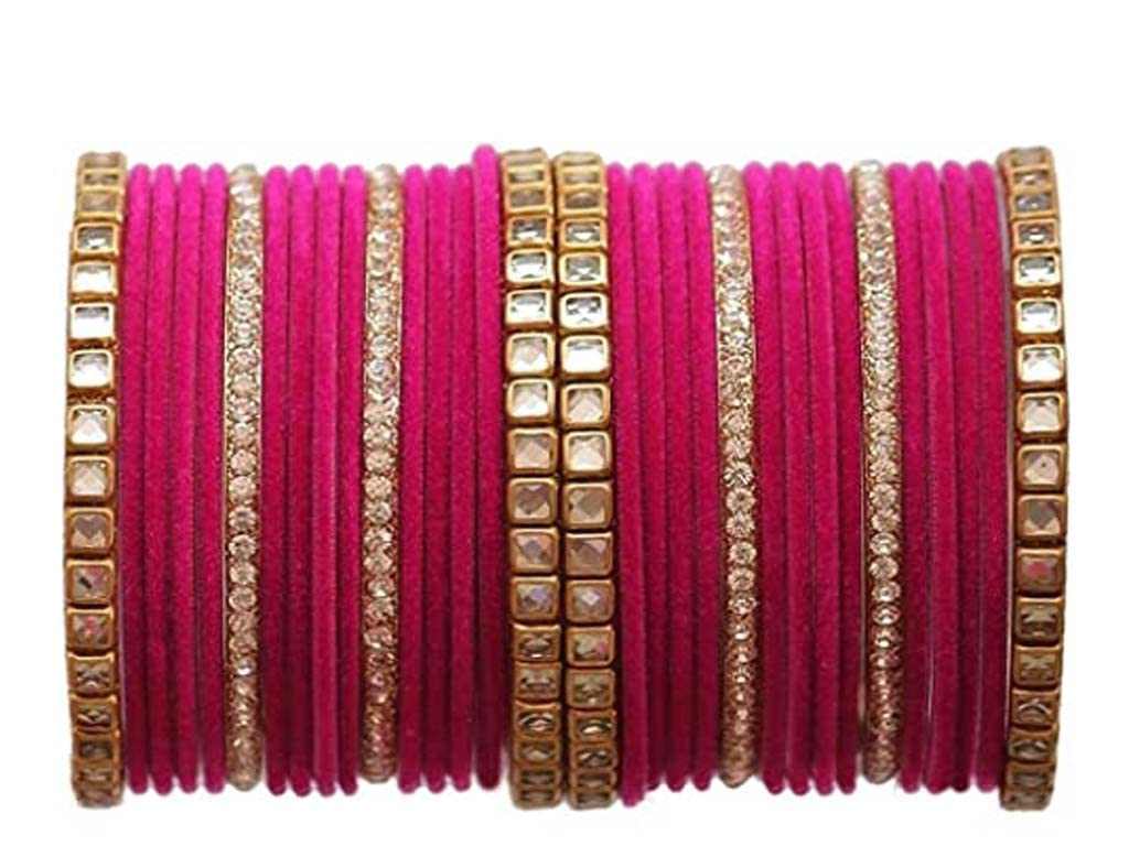 See full amazon price history chart for DONERIA Metal Base Metal with Velvet worked Studded with Zircon Gemstone Or Beads Glossy Finished Bangle Set For Women and Girls, (Rani_2.6 Inches), Pack Of 32 Bangle Set DONERIA Metal Base Metal with Velvet worked Studded with Zircon Gemstone Or Beads Glossy Finished Bangle Set For Women and Girls, (Rani_2.6 Inches), Pack Of 32 Bangle Set (B0BC9F41M6) Amazon Price History, Amazon Price Tracker