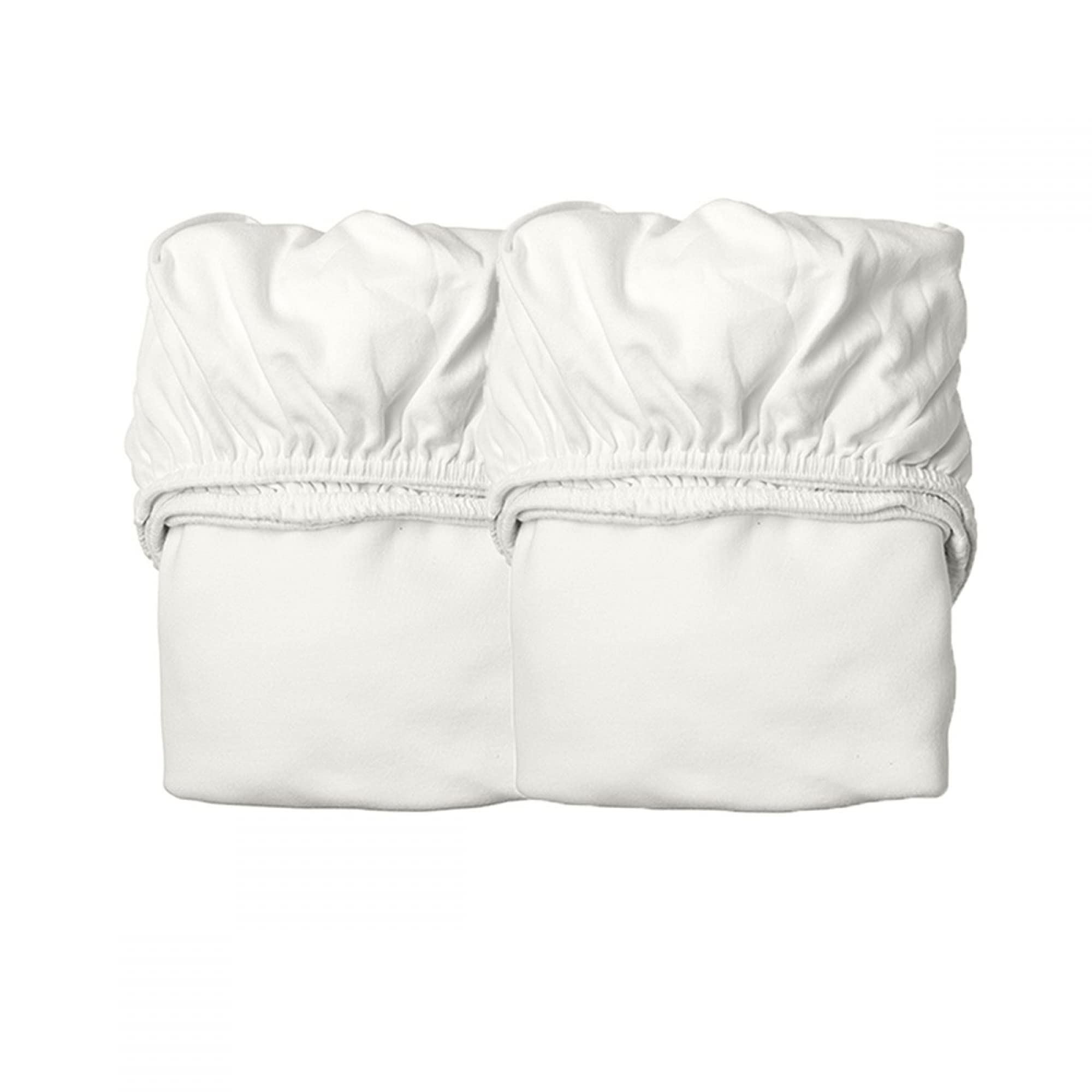 Leander prześcieradła z gumką – 2 sztuki do łóżeczka dziecięcego Leander + łóżeczko niemowlęce Linea + Luna łóżeczko dziecięce 120 x 60 cm – kolor: snow