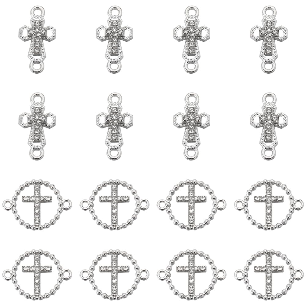 Breloques croix connecteur avec strass pour réparer et personnaliser vos bijoux