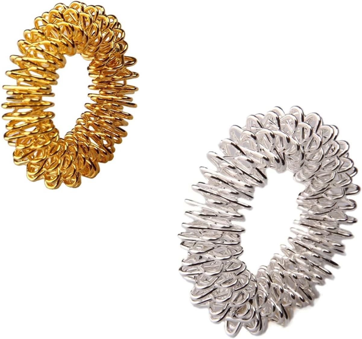 5pcs Spiky Sensory Acupressure Rings Finger Massage for Includes Golden Silver Rings for Adults Enhances Sensory Experience