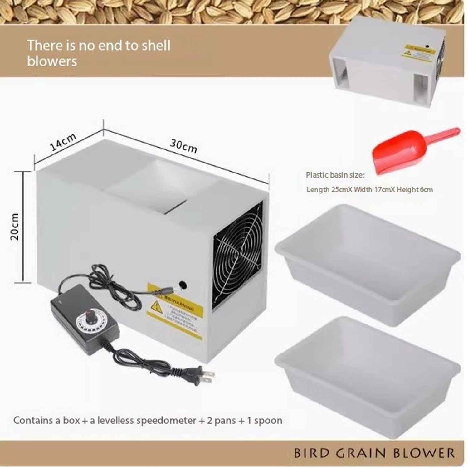 Limpiador eléctrico de semillas de pájaros, velocidad ajustable, con ventiladores dobles y 2 cajones para mijo, granos, semillas de melón, arroz, frijoles, máquina de limpieza de alta potencia