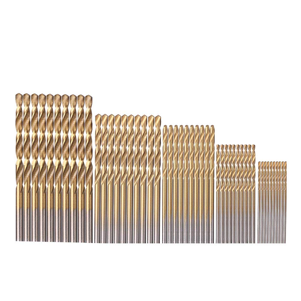 JelBo Titanium Drill Bit Set,1/1.5/2/2.5/3mm High Speed Steel Drill