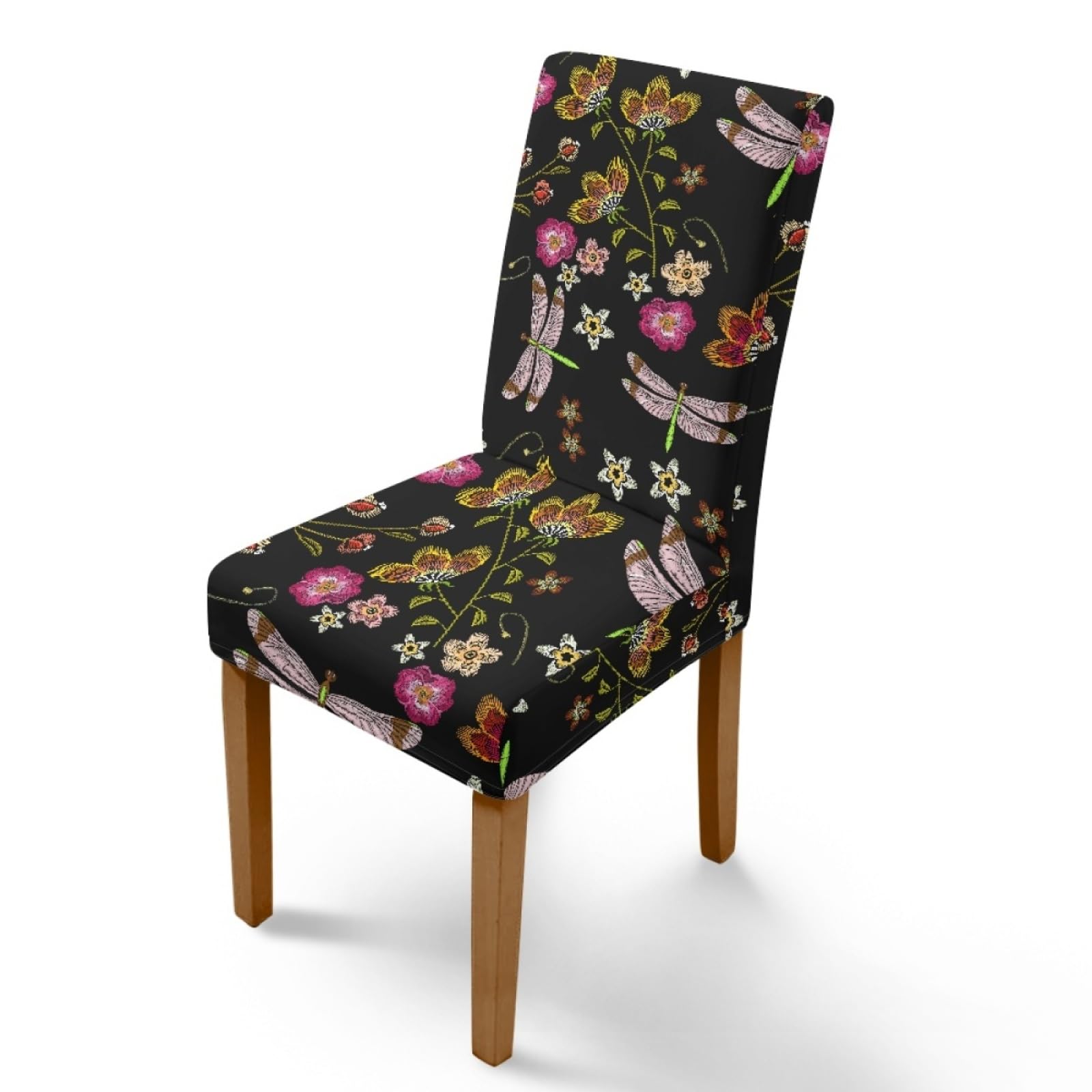 Fundas Sillas de Comedor Rosa Negro Amarillo Funda Sillas Comedor Lavables Funda Silla Oficina Extensible Poliéster Desmontables Fundas Sillas Ajustables Universal Juego de 6