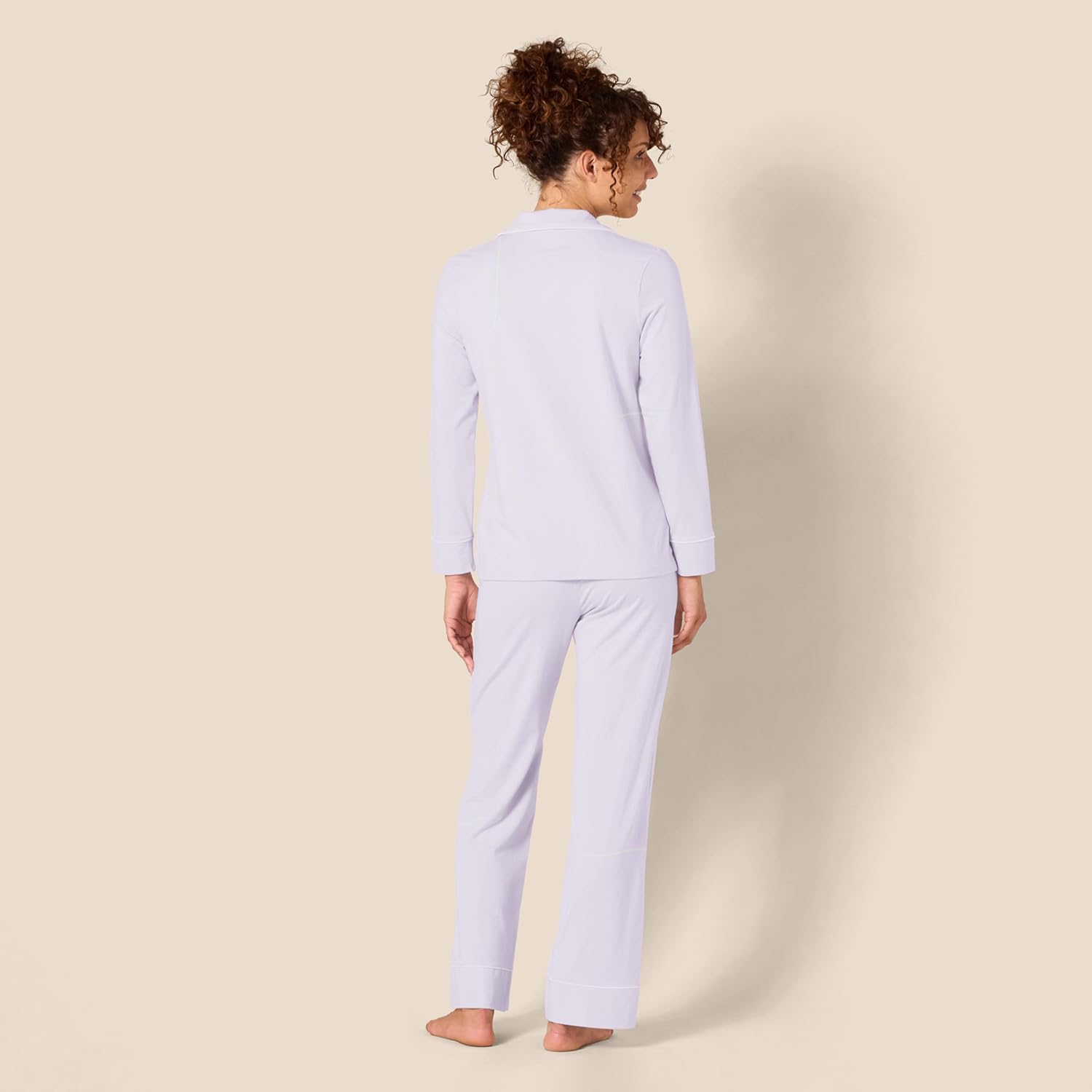 Amazon Essentials Women's Cotton Modal Long-Sleeve Shirt and Full-Length Bottom Pajama Set - Image 3