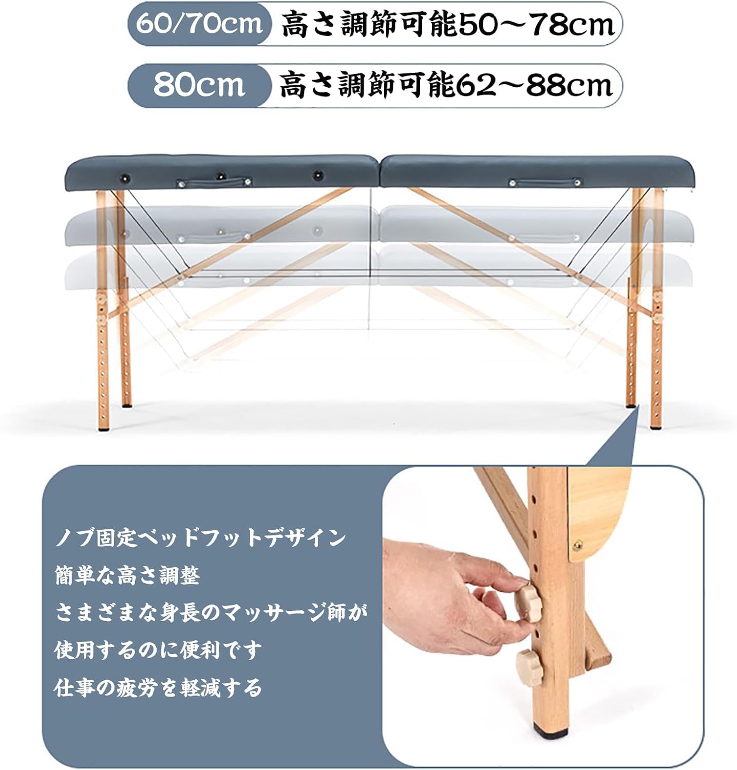 Amazon.co.jp: マッサージ台 マッサージベッド 施術ベッド 折りたたみ 