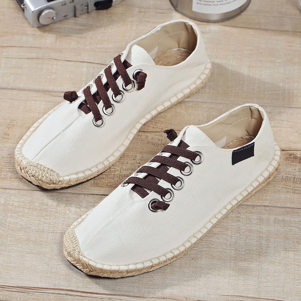 M&Catree Alpargatas para Hombres en Canvas Espadrillas Antideslizante Slip-on Alpargata Mocasines Planos