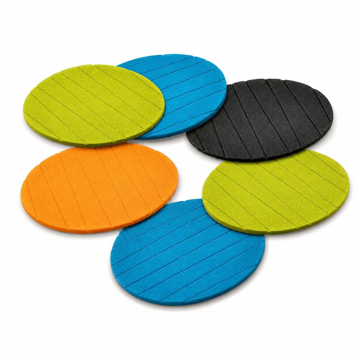 MeeTo Non Slip Round Shape Silicon Coasters for Tea Coffee Cups Mugs Beer Cans Bar Glass - Multicolor (6)-image-45