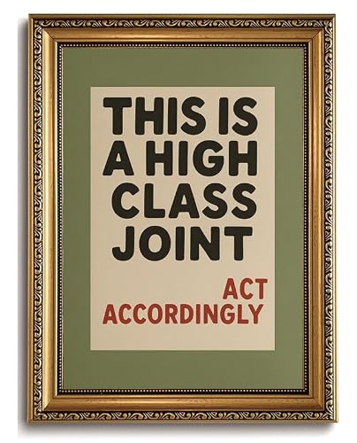 Vintage Gold Framed Bathroom Wall Art High Class Joint Funny