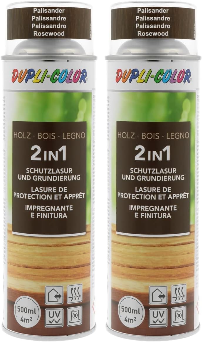 DUPLI-COLOR 391538 Holzschutzlasur Spray Palisander 500 ml (Packung mit 2)