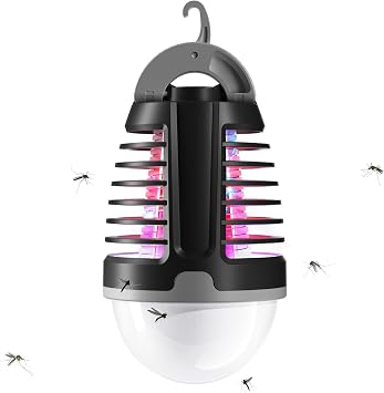 حشرة محمولة Zapper في الهواء الطلق داخلي ، مصباح قاتل البعوض الكهربائي مع ثلاثة وضع إضاءة ، USB مصباح قابل للشحن Zapper للتخييم ، المنزل ، Patio 1 Pack